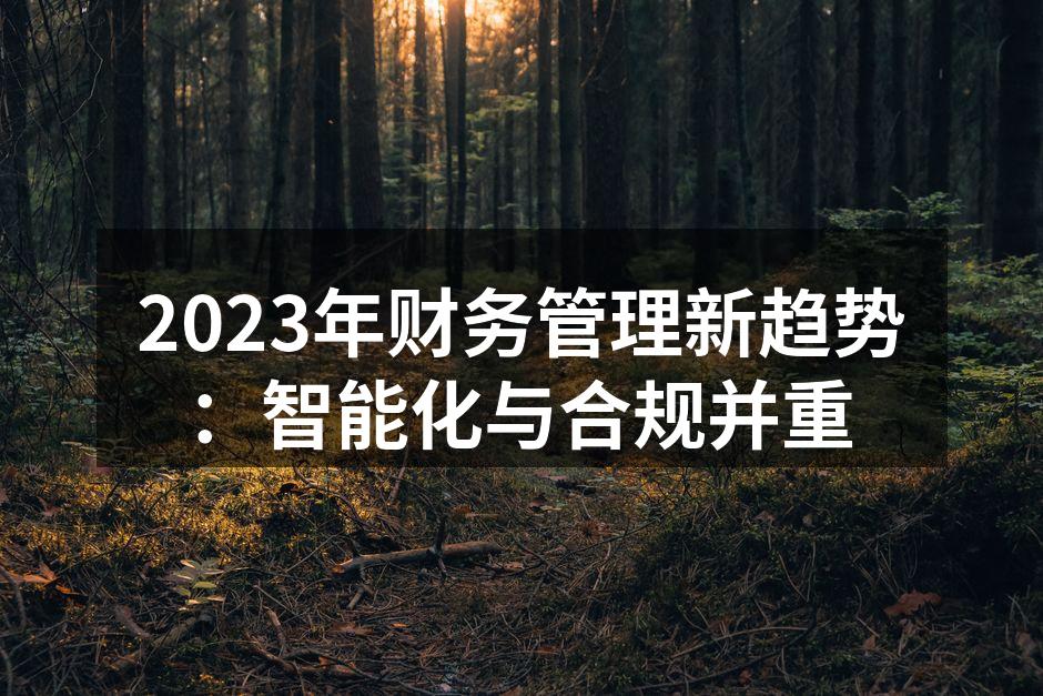 2023年财务管理新趋势：智能化与合规并