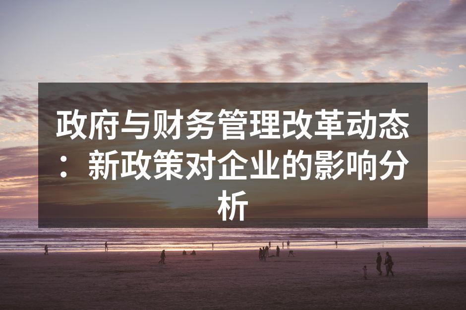 政府与财务管理改革动态：新政策对企业的影